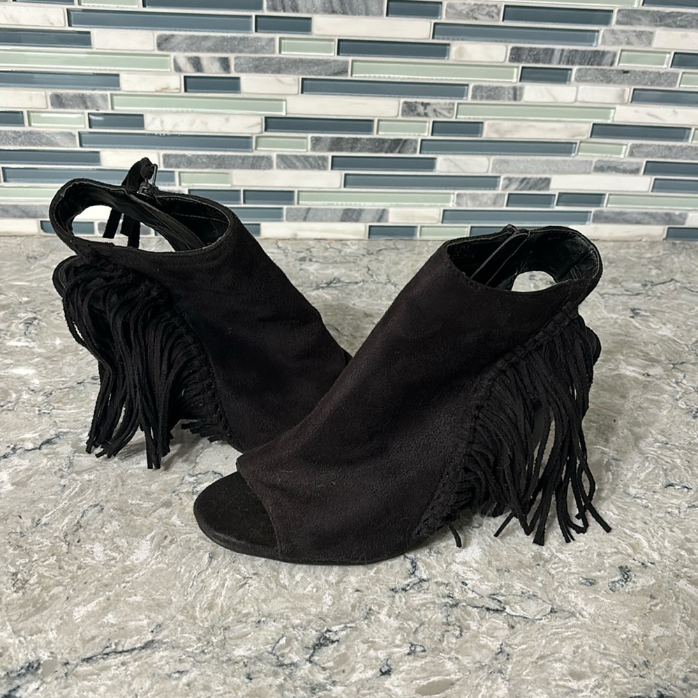 Black suede boots